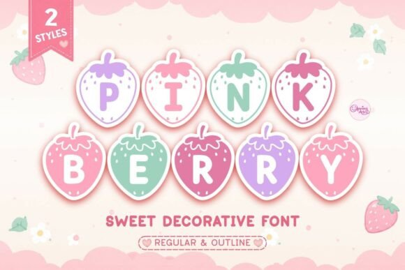 Pink Berry: A Sweet and Playful Strawberry-Themed Font
