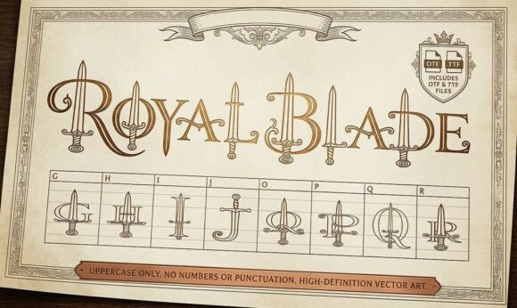 Royal Blade: A Bold Fusion of Typography and Medieval Art