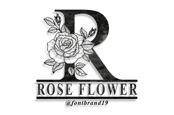 Split Rose Flower Monogram